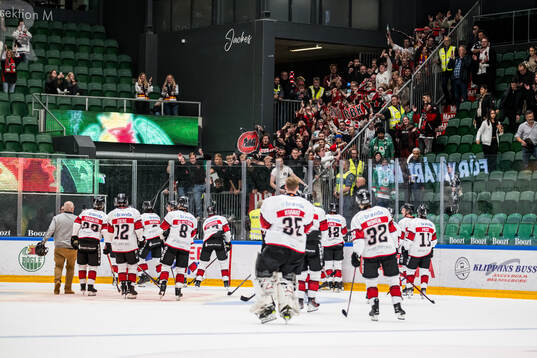 Malmö Redhawks spelarna jublar