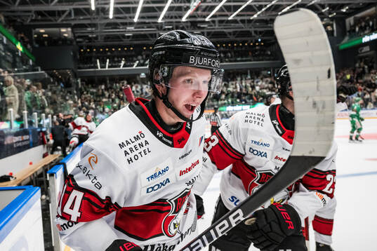 Malmö Redhawks Otto Stenberg jublar
