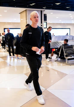 Otto Rosengren of Malmö FF arrives in Baku