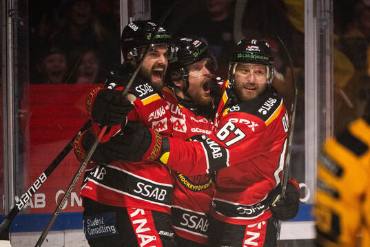Luleås Frederic Allard, Brendan Shinnimin och Linus Omark