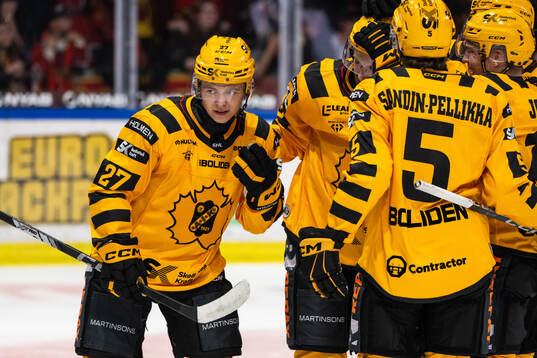 Skellefteås Oskar Vuollet jublar