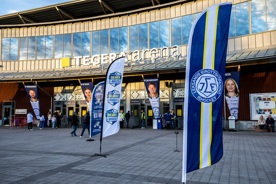 Tegera arena innan ishockeymatchen i SHL mellan Leksand och