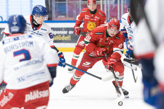 IK Oskarshamns Felix Nilsson och Moras Gabriel Säll