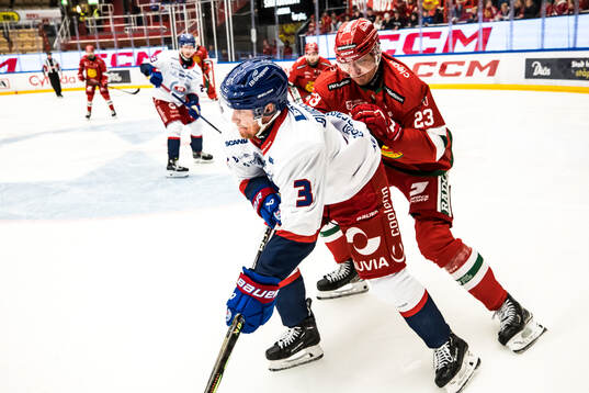IK Oskarshamns Niclas Burström och Moras Gustav Olhaver