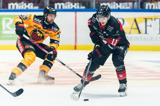 Luleås Pontus Själin och Malmö Redhawks Nikola Pasic