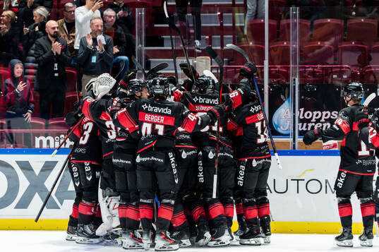 Malmö Redhawks spelare jublar