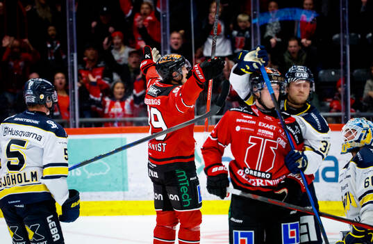 Örebros Patrik Karlkvist jublar vid 3-3