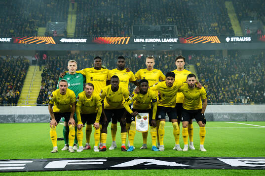 The players of Elfsborg pose for a team group photo