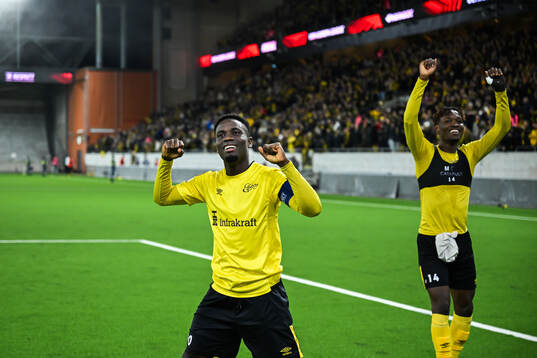 Michael Baidoo of Elfsborg celebrates