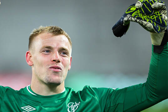 Goalkeeper Isak Pettersson of Elfsborg celebrates