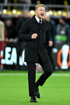 Manager Oscar Hiljemark of Elfsborg celebrates
