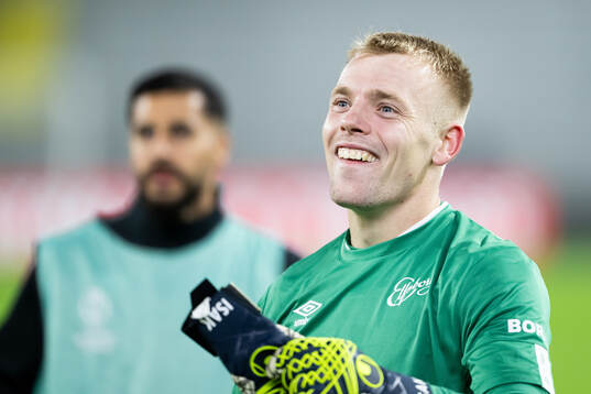 Goalkeeper Isak Pettersson of Elfsborg celebrates