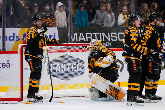 Skellefteås Oscar Lindberg och målvakt Gustaf Lindvall