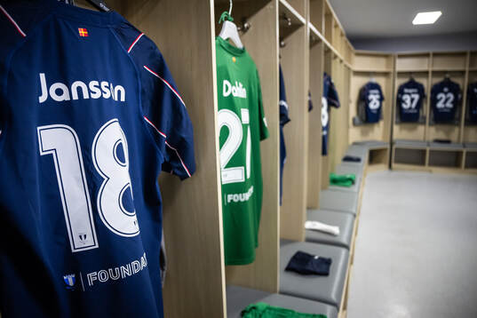 The kit of Pontus Jansson of Malmö FF in the dressing room