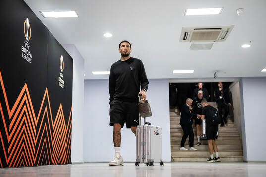 Sergio Pena of Malmö FF arrives to the arena