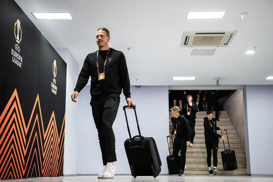 Goalkeeper Johan Dahlin of Malmö FF arrivs to the arena