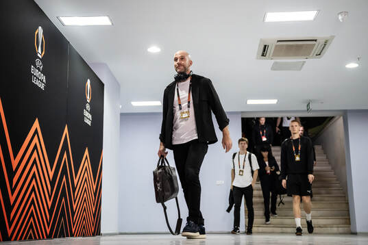 Head coach Henrik Rydström of Malmö FF arrives to the