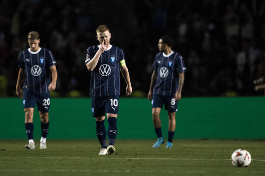 Anders Christiansen of Malmö FF looks dejected