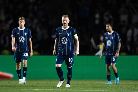 Anders Christiansen of Malmö FF looks dejected