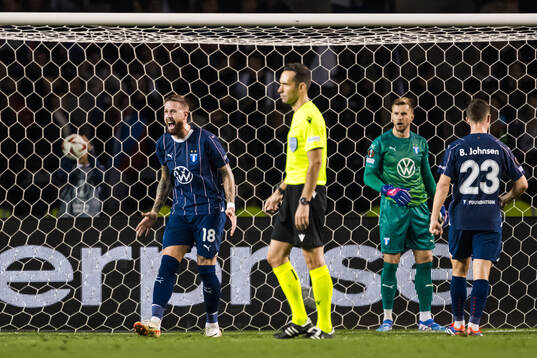 Pontus Jansson of Malmö FF reacts