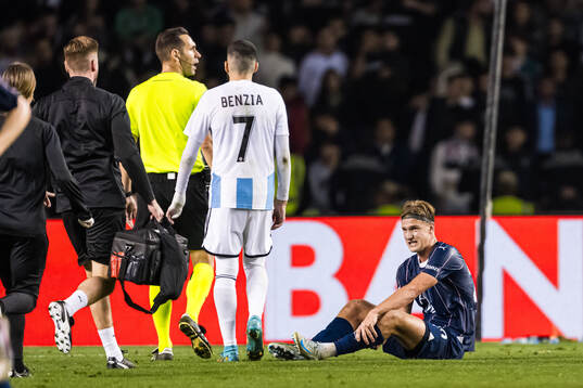 Erik Botheim of Malmö FF in pain