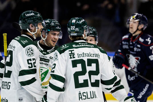 Färjestads spelare jublar