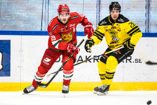 Moras Johan Persson och Vimmerbys Lukas Isaksson