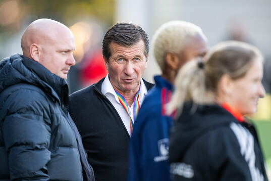 FC Rosengårds tränare Joel Kjetselberg och ordförande
