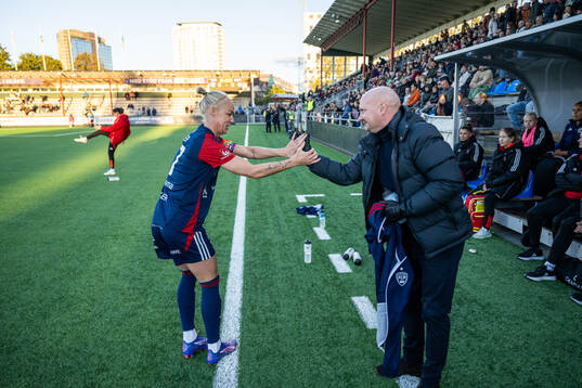 FC Rosengårds Caroline Seger och tränare Joel Kjetselberg