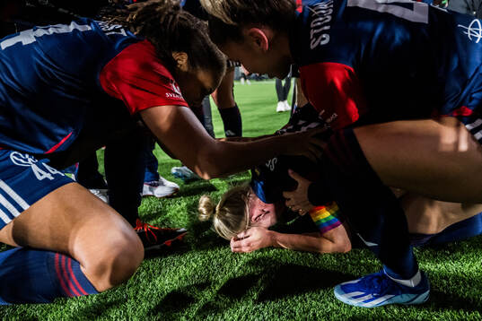 FC Rosengårds Caroline Seger jublar med lagkamrater över
