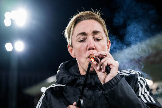FC Rosengårds sportchef Therese Sjögran jublar över