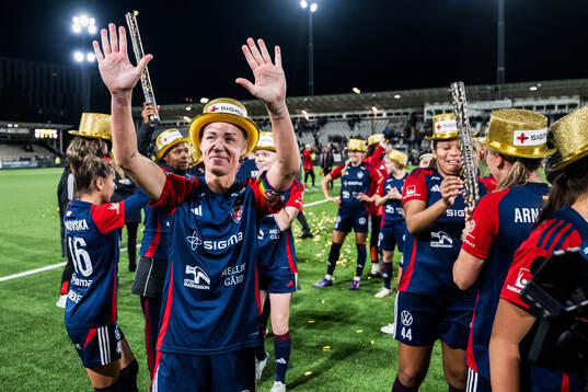 FC Rosengårds Caroline Seger jublar över SM-guldet