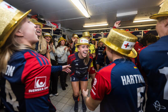 FC Rosengårds Gudrun Arnardottir jublar över SM-guldet