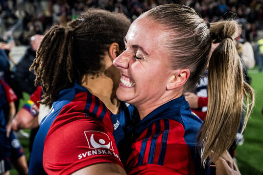 FC Rosengårds Gudrun Arnardottir jublar över SM-guldet