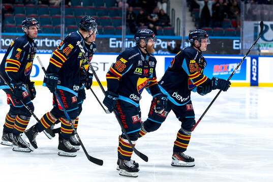 Djurgårdens Edvin Hammarlund, Hugo Blixt, Linus Klasen och