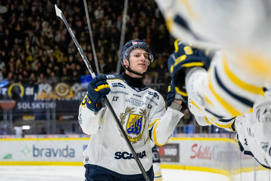 Södertäljes Egor Polin jublar