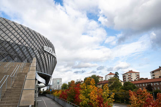 Exteriör vy över Tele2 Aren