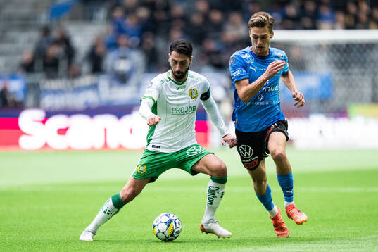 Hammarbys Nahir Besara och Halmstads Villiam Granath