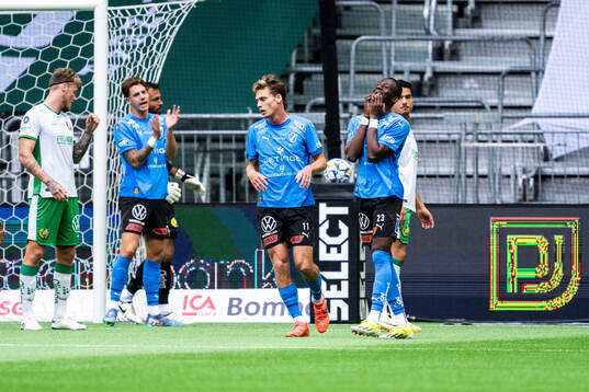 Halmstads Yannick Agnero deppar