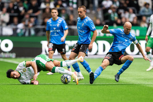 Hammarbys Jusef Erabi och Halmstads Andreas Johansson