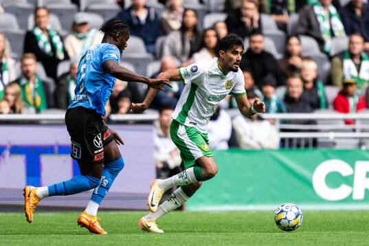 Halmstads Joseph Baffoe och Hammarbys Montader Madjed