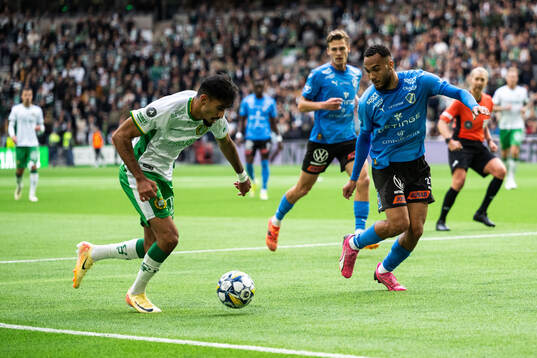 Hammarbys Montader Madjed och Halmstads Vinicius Nogueira