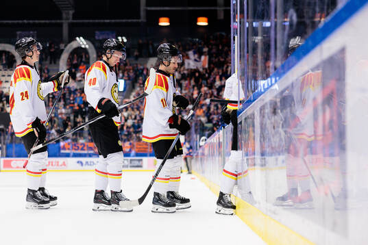 Brynäs Linus Lindblom, Anton Ohlsson och Jordan Schroeder