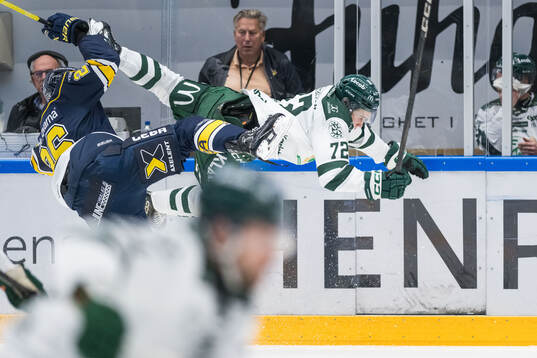 HV71s Tommi Tikka och Färjestads Stian Solberg