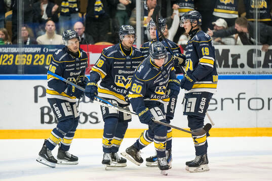 HV71s Tanner Kero, Andre Petersson och Henrik Borgström