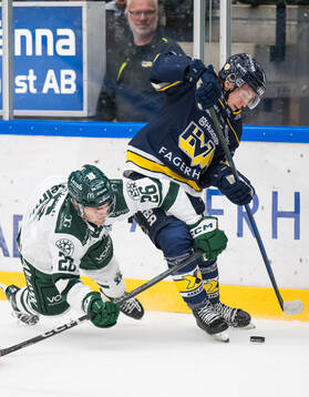 Färjestads Joel Nyström och HV71s Jamiro Reber