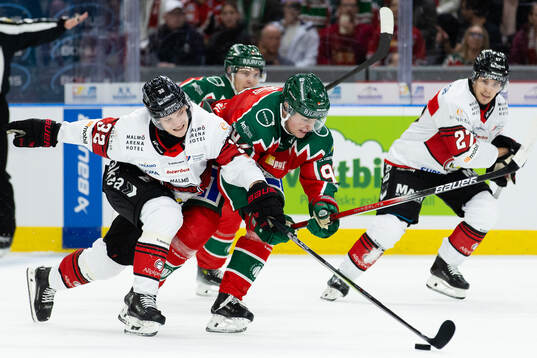 Malmö Redhawks Joona Ikonen och Frölundas Filip Cederqvist