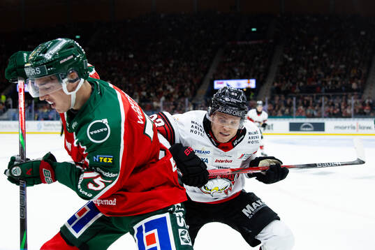 Frölundas David Edstrom och Malmö Redhawks Christoffer