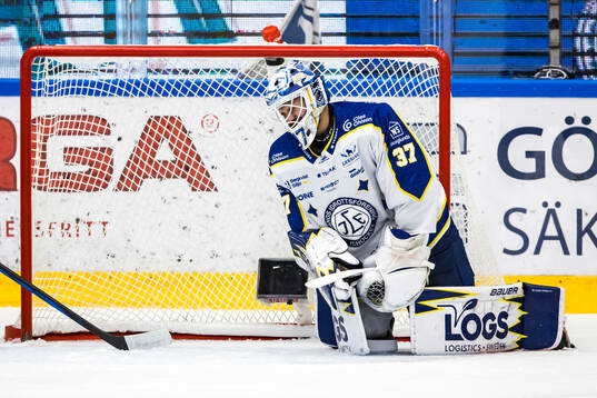 Leksands målvakt Jakob Hellsten deppar