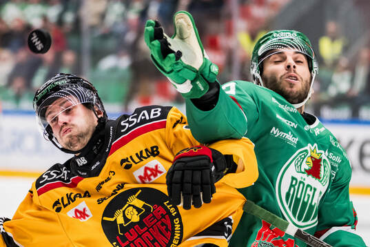 Luleås Mathias Bromé och Rögles Josh Dickinson